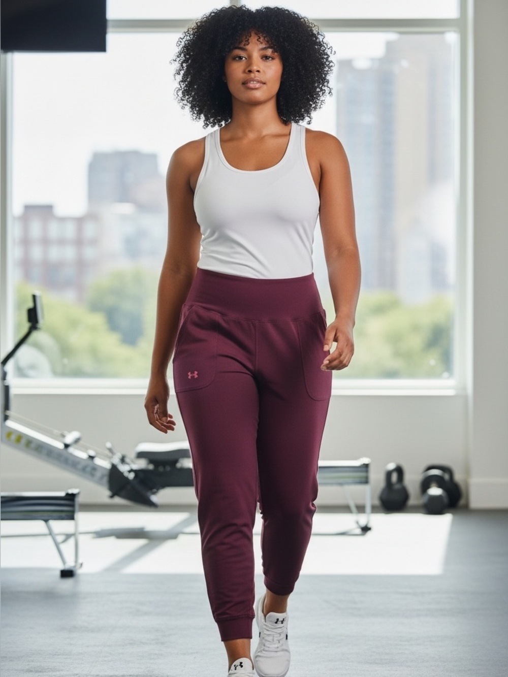 Under Armour Plum Capri Leggings with Side Pockets